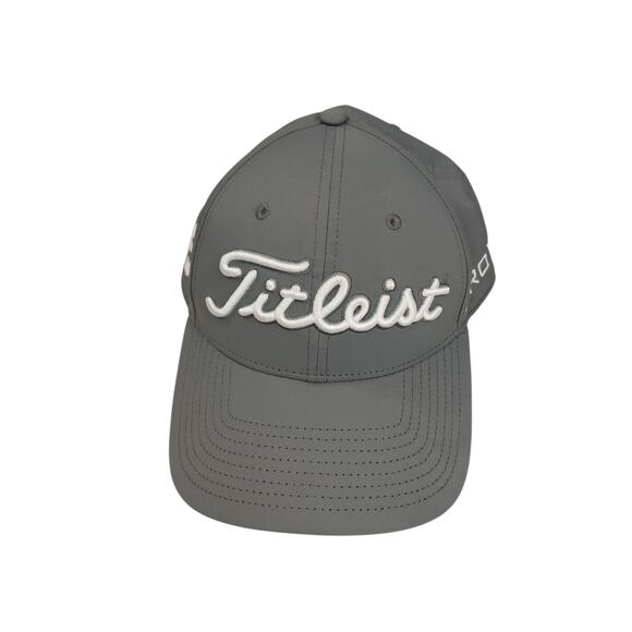 Titleist Footjoy Pro V1 Embroidered Adjustable Strapback Golf Hat Cap Gray/White - Picture 1 of 6